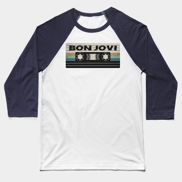 Bon Jovi Mix Tape Baseball T-Shirt by getinsideart